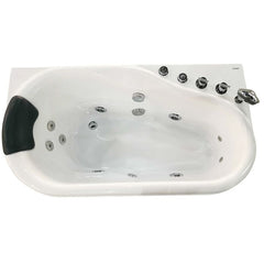 EAGO 57'' White Acrylic Jetted Whirlpool Bathtub W/ Fixtures - AM175-R - The Home Selection