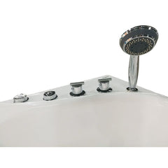 EAGO 57'' White Acrylic Jetted Whirlpool Bathtub W/ Fixtures - AM175-R - The Home Selection