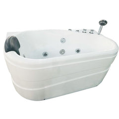 EAGO 57'' White Acrylic Jetted Whirlpool Bathtub W/ Fixtures - AM175-R - The Home Selection