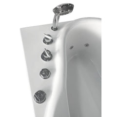 EAGO 57'' White Acrylic Jetted Whirlpool Bathtub W/ Fixtures - AM175-R - The Home Selection