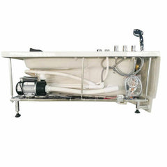 EAGO 59" Single Person Corner White Acrylic Whirlpool Bath Tub - AM161-L - The Home Selection