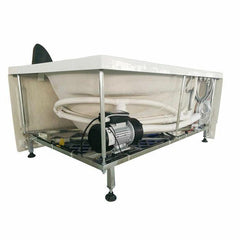 EAGO 59" Single Person Corner White Acrylic Whirlpool Bath Tub - AM161-L - The Home Selection