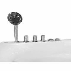 EAGO 59" Single Person Corner White Acrylic Whirlpool Bath Tub - AM161-L - The Home Selection