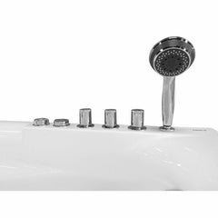 EAGO 59" Single Person Corner White Acrylic Whirlpool BathTub - AM161-R - The Home Selection