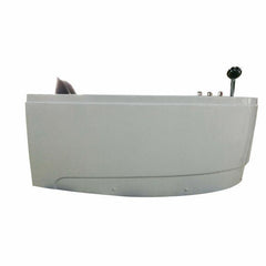 EAGO 59" Single Person Corner White Acrylic Whirlpool BathTub - AM161-R - The Home Selection