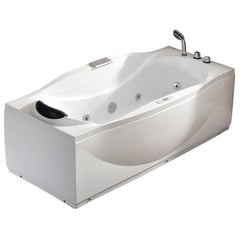 EAGO 6 ft Left Drain Acrylic White Whirlpool Bathtub w Fixtures - AM189ETL-R - The Home Selection