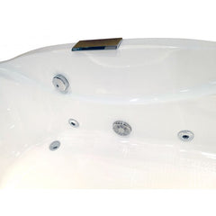 EAGO 6 ft Left Drain Acrylic White Whirlpool Bathtub w Fixtures - AM189ETL-R - The Home Selection