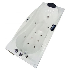 EAGO 6 ft Left Drain Acrylic White Whirlpool Bathtub w Fixtures - AM189ETL-R - The Home Selection