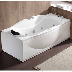 EAGO 6 ft Left Drain Acrylic White Whirlpool Bathtub w Fixtures - AM189ETL-R - The Home Selection