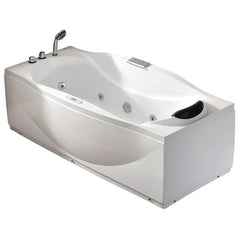 EAGO 6 ft Right Drain Acrylic White Whirlpool Bathtub w Fixtures - AM189ETL-L - The Home Selection