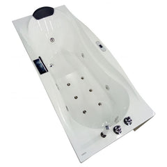 EAGO 6 ft Right Drain Acrylic White Whirlpool Bathtub w Fixtures - AM189ETL-L - The Home Selection