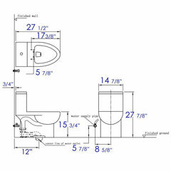 EAGO Dual Flush High Efficiency Low Flush Eco-Friendly White Toilet - TB359 - The Home Selection