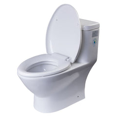 EAGO Elongated One Piece Dual Flush High Efficiency Low Flush White Toilet - TB346 - The Home Selection