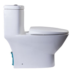 EAGO Elongated One Piece Dual Flush High Efficiency Low Flush White Toilet - TB346 - The Home Selection