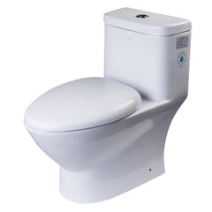 EAGO Elongated One Piece Dual Flush High Efficiency Low Flush White Toilet - TB346 - The Home Selection