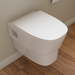 EAGO Modern Wall Mounted Dual Flush White Ceramic Toilet Bowl - WD332 - The Home Selection