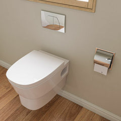 EAGO Modern Wall Mounted Dual Flush White Ceramic Toilet Bowl - WD332 - The Home Selection