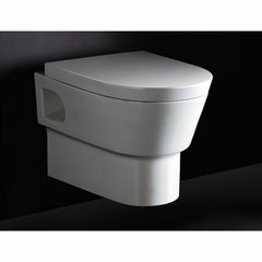 EAGO Modern Wall Mounted Dual Flush White Ceramic Toilet Bowl - WD332 - The Home Selection