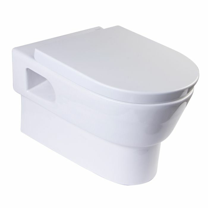 EAGO Modern Wall Mounted Dual Flush White Ceramic Toilet Bowl - WD332 - The Home Selection