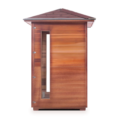 Enlighten Rustic 2 Peak Outdoor Full Spectrum Infrared Sauna - 17376 - The Home Selection