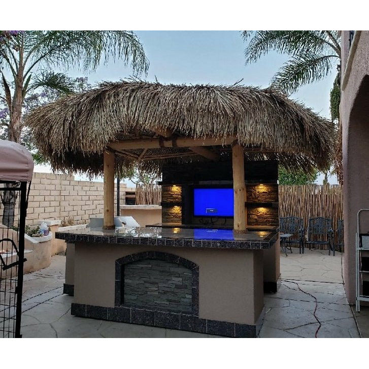 KoKoMo Outdoor Kitchen Palapa with Built-In BBQ Grill T.V. and Refridgerater - Custom-St.Croix-Palapa