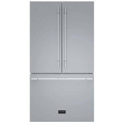 Fulgor Milano Package 30" Gas Range, 36" French Door Refrigerator, 30" Wall Mount Hood and 24" Built-In Dishwasher