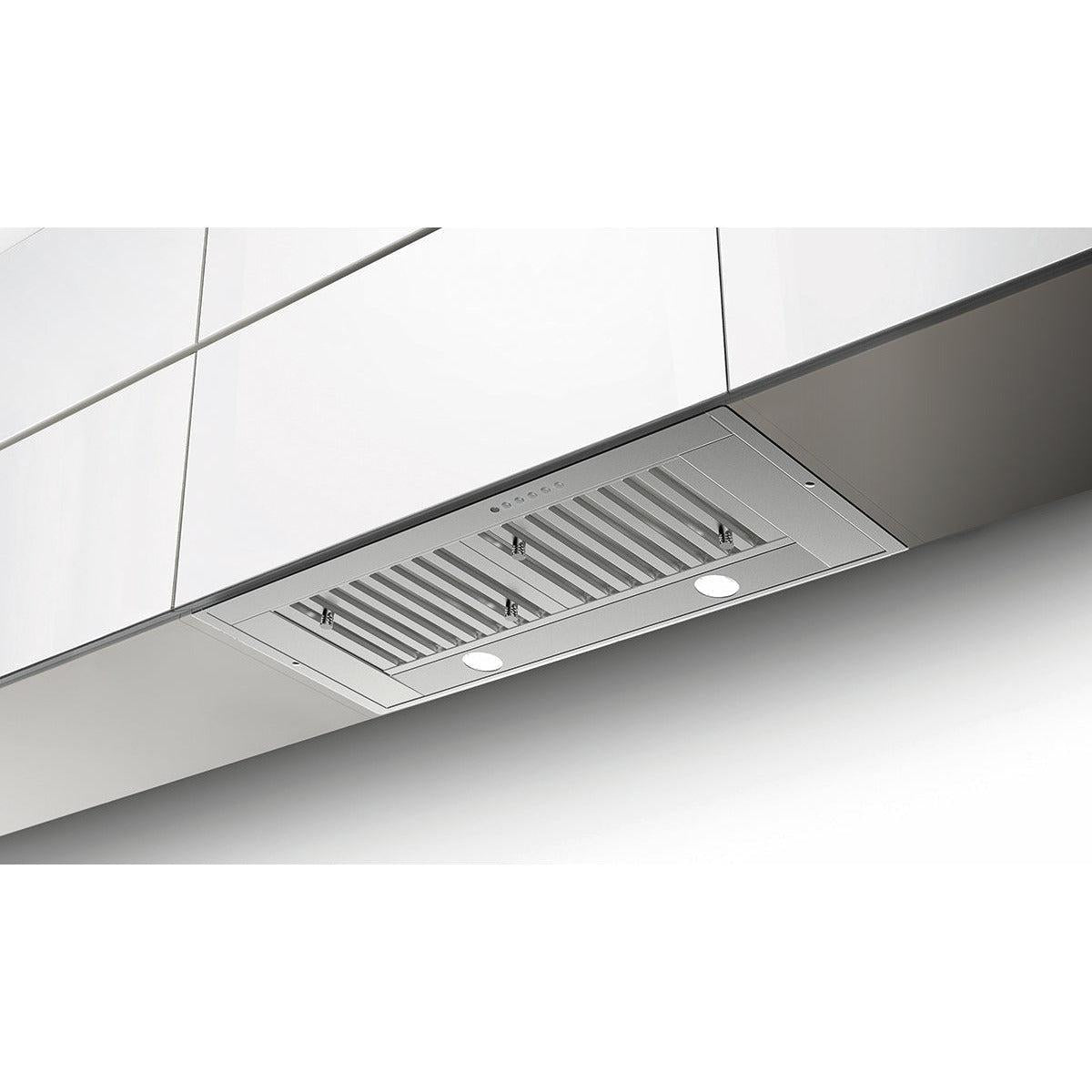 Faber Inca SD Insert Range Hood with Variable Air Management, Pro Blower, Pro Baffle Filters, Easy Snap Installation, Direct Rear Venting, Delay Auto-Off, LED Lighting, and Intensive Speed - The Home Selection