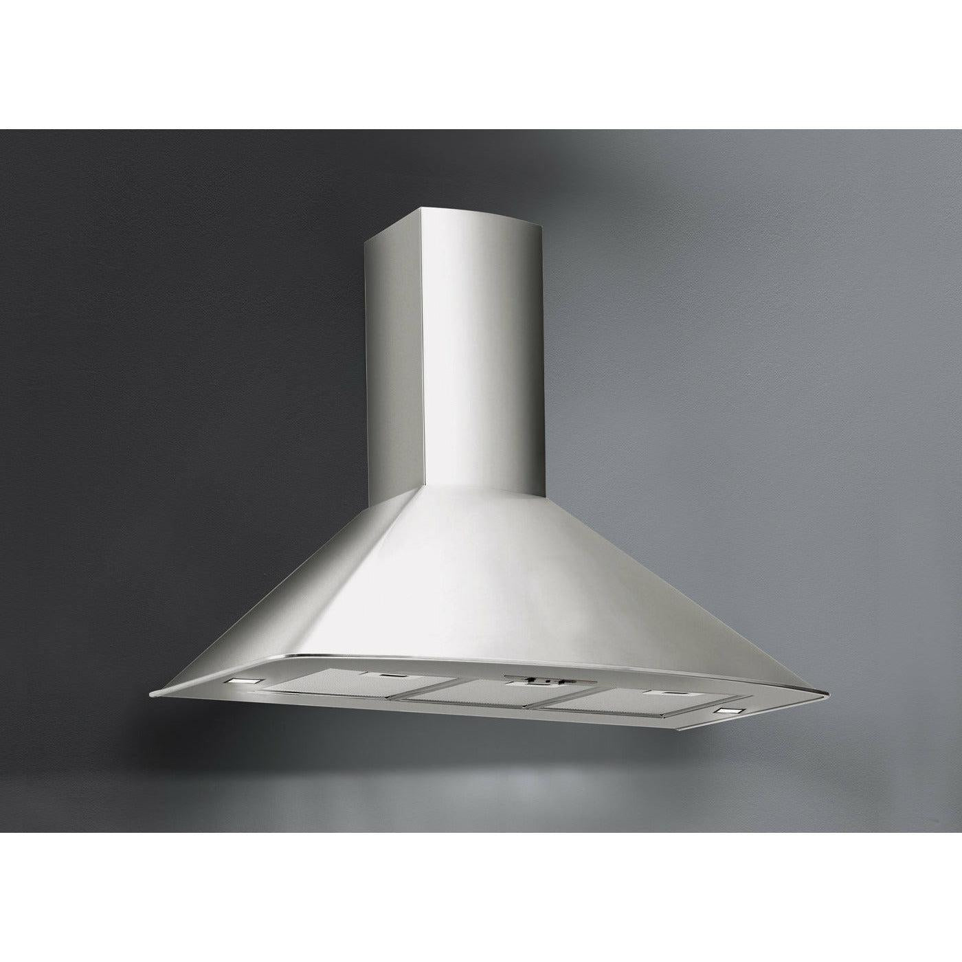 Falmec Afrodite XL Wall Mount Hood, with 3-Speed/600 CFM Motor, Slider Control, LED Lighting, Metallic Grease Filter, and Scotch Brite AISI 304 Steel - FPAFX3W6SS - The Home Selection