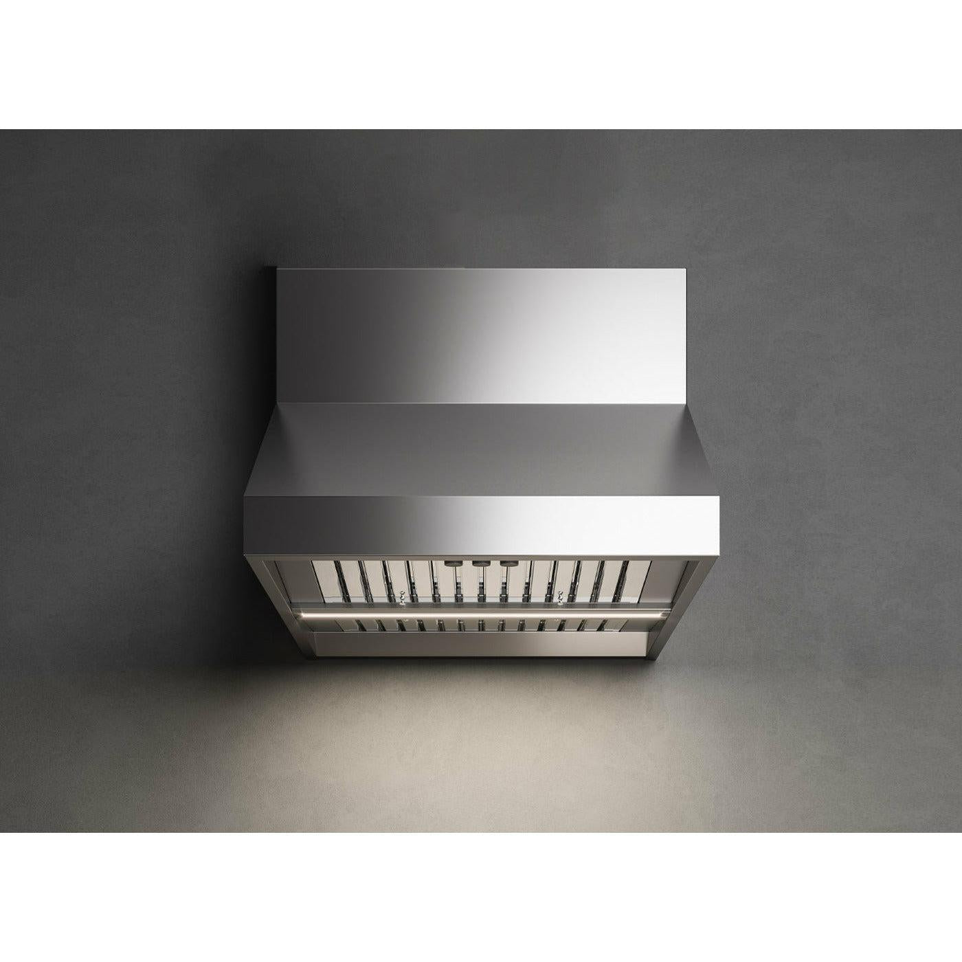 Falmec Zeus Wall Mount Outdoor Hood, 1200 CFM w/ LED lighting, Pro Baffle Filters, Knob control and Scotch brite stainless steel (AISI 304) - FOZEUW12OS - The Home Selection