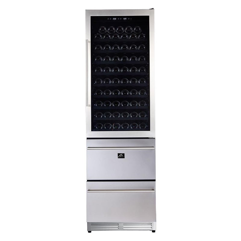 Forno 24'' Built-In Compressor Wine Cooler - Dual Zone - 108 Bottles - FWCDR6628-24S