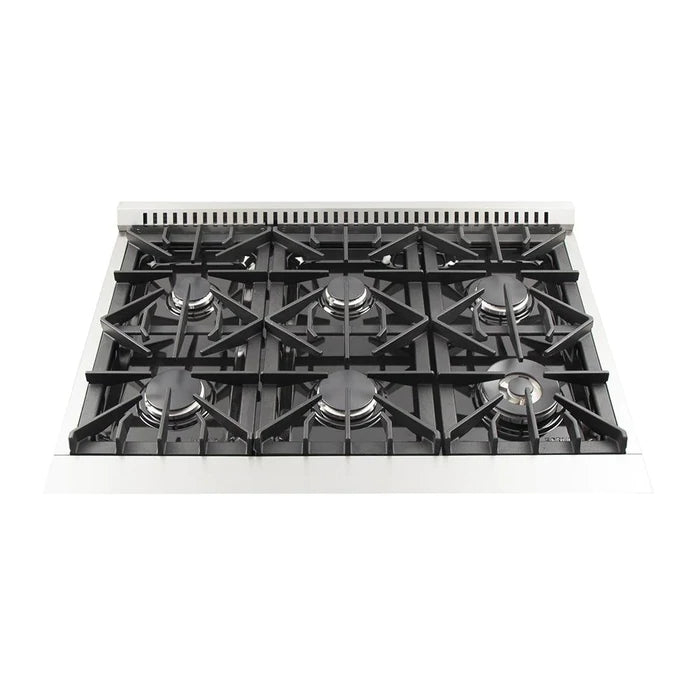 Forno 3-Piece Appliance Package - 36" Gas Range, French Door Refrigerator, and Dishwasher in Stainless Steel