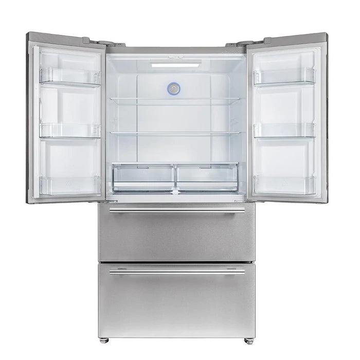 Forno 3-Piece Appliance Package - 48" Gas Range, French Door Refrigerator, and Dishwasher in Stainless Steel