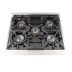 Forno 30" Capriasca Dual Fuel Range with 240v Electric Oven - 5 Burners, Convection Oven and 100,000 BTUs - FFSGS6187-30