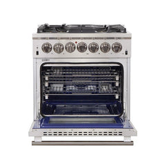 Forno 30" Capriasca Dual Fuel Range with 240v Electric Oven - 5 Burners, Convection Oven and 100,000 BTUs - FFSGS6187-30