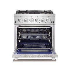Forno 30" Capriasca Gas Range with 5 Burners, Convection Oven and 100,000 BTUs - FFSGS6260-30