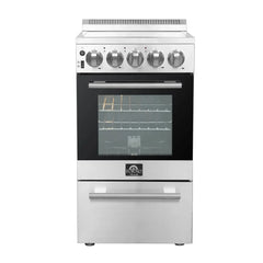 Forno 20" Pallerano Electric Range with 4 Burners in Stainless Steel - FFSEL6052-20 - The Home Selection