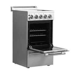 Forno 20" Pallerano Electric Range with 4 Burners in Stainless Steel - FFSEL6052-20 - The Home Selection
