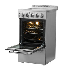 Forno 20" Pallerano Electric Range with 4 Burners in Stainless Steel - FFSEL6052-20 - The Home Selection