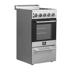 Forno 20" Pallerano Electric Range with 4 Burners in Stainless Steel - FFSEL6052-20 - The Home Selection