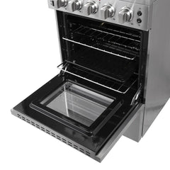 Forno 24" Loiano Electric Range with 4 Burners in Stainless Steel - FFSEL6090-24 - The Home Selection