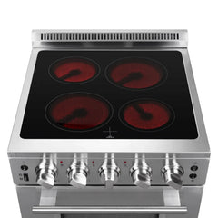 Forno 24" Loiano Electric Range with 4 Burners in Stainless Steel - FFSEL6090-24 - The Home Selection