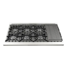 Forno 3-Piece Appliance Package - 48" Gas Range, Pro-Style Refrigerator, and Dishwasher in Stainless Steel - The Home Selection