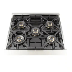 Forno 3-Piece Pro Appliance Package - 30" Gas Range, Pro-Style Refrigerator, and Dishwasher in Stainless Steel - The Home Selection
