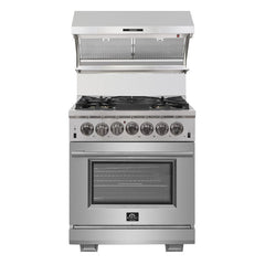 Forno 30" Capriasca Dual Fuel Range with 240v Electric Oven - 5 Burners, Convection Oven and 100,000 BTUs - FFSGS6187-30 - The Home Selection