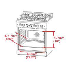 Forno 30" Capriasca Dual Fuel Range with 240v Electric Oven - 5 Burners, Convection Oven and 100,000 BTUs - FFSGS6187-30 - The Home Selection