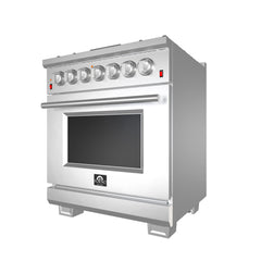 Forno 30" Capriasca Dual Fuel Range with 240v Electric Oven - 5 Burners, Convection Oven and 100,000 BTUs - FFSGS6187-30 - The Home Selection