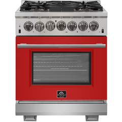 Forno 30" Capriasca Dual Fuel Range with 240v Electric Oven - 5 Burners, Convection Oven and 100,000 BTUs - FFSGS6187-30 - The Home Selection