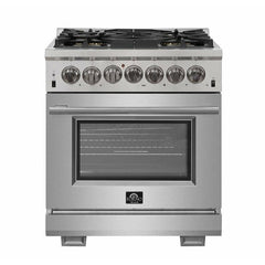 Forno 30" Capriasca Dual Fuel Range with 240v Electric Oven - 5 Burners, Convection Oven and 100,000 BTUs - FFSGS6187-30 - The Home Selection