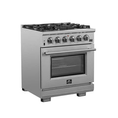 Forno 30" Capriasca Gas Range with 5 Burners, Convection Oven and 100,000 BTUs - FFSGS6260-30 - The Home Selection