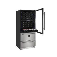 Forno 30" Dual Zone Wine Cooler & Refrigerator Drawer - FWCDR6661-30S - The Home Selection